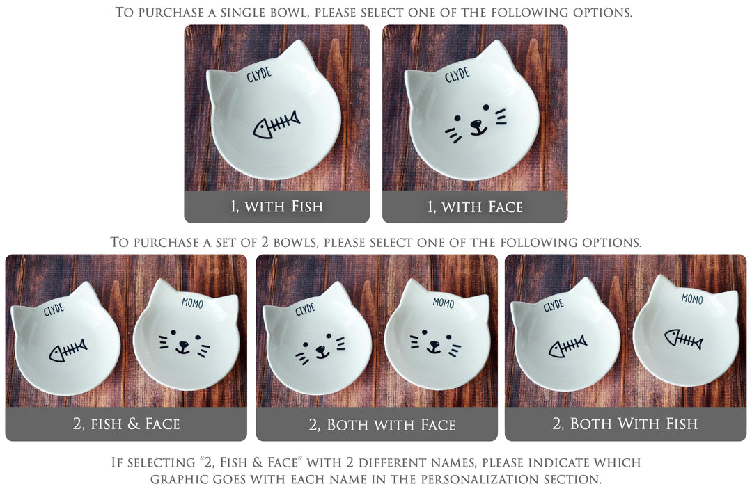 Personalized Cat Bowl(s), Ceramic Pet Dish