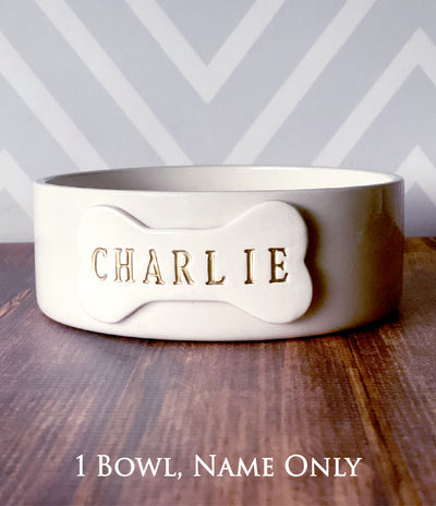 Personalized Food or Water Dog Bowl - Small/Medium Size Dog Bowl - Ceramic