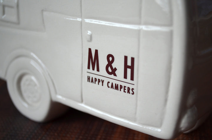 Camper Cookie Jar, Personalized with Name, RV Life, Grad Gift, Piggy Bank, Camper Gift, Kitchen Gift Idea, Vintage Trailer, Camper Birthday Gift
