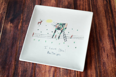 Plate with Child's Artwork in Full Color - Father's Day Gift, Mother's Day Gift