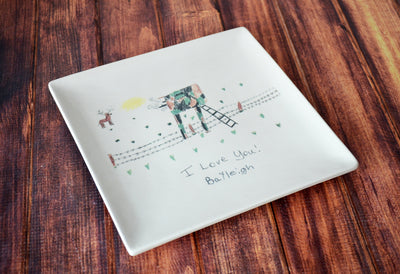 Plate with Child's Artwork in Full Color - Father's Day Gift, Mother's Day Gift