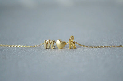 Personalized Letter Necklace, Initial Necklace - Script Letter Style - Gold or Silver