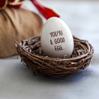 Friend Gift, Co-worker Gift, Unique Gift - You're a Good Egg - READY TO SHIP - Ceramic Egg
