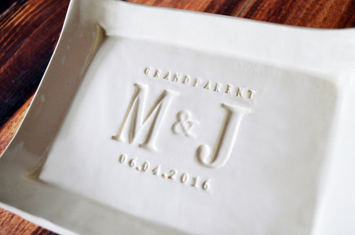 Grandparent Wedding Gift - Set of 2 - Small Platter or Tray