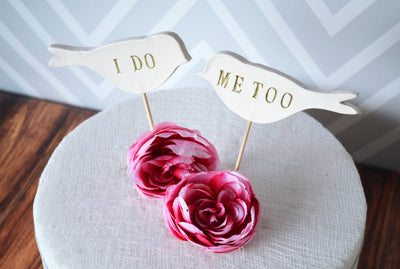 I Do Me Too Birds - Wedding Cake Toppers - READY TO SHIP - Small Size