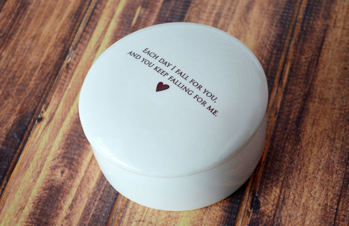Groom Gift To Bride - Each Day I Fall For you, and You Keep Falling For Me - Keepsake Box