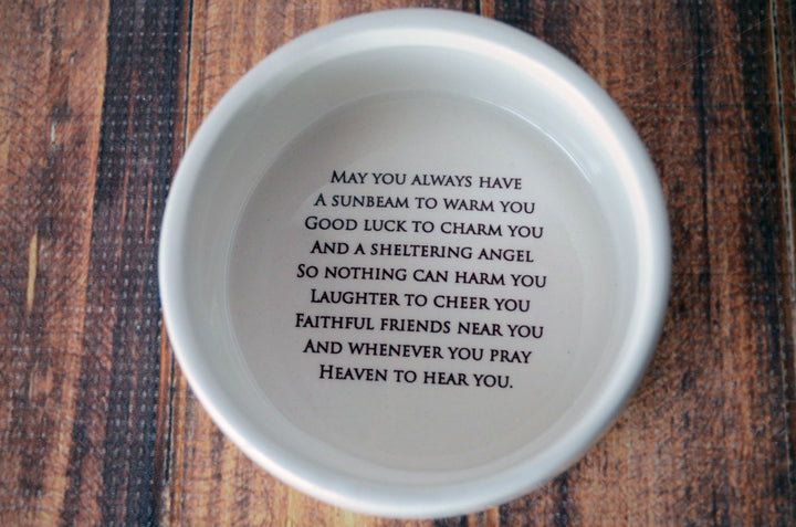 Keepsake Box with Irish Blessing, Name & Date - Script Font - Round