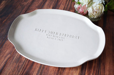 Birthday Gift or Signature Guestbook Platter - Personalized with Name and Date