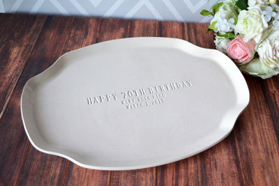 Birthday Gift or Signature Guestbook Platter - Personalized with Name and Date