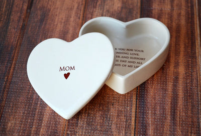 MOM Heart Keepsake Box- Mom Gift - ADD CUSTOM TEXT