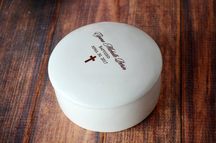Keepsake Box with Irish Blessing, Name & Date - Script Font - Round