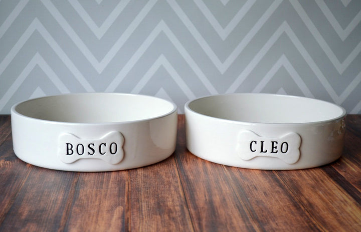 Personalized Dog Bowl - Extra Large Size (9 ¾" dia.) - Ceramic Bowl