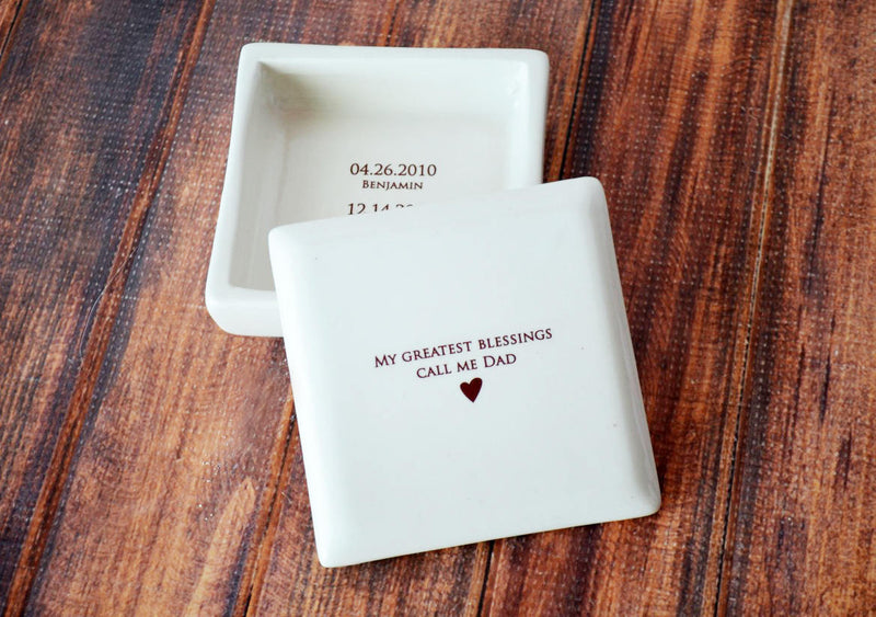 My Greatest Blessings Call Me Dad - Personalized Square Keepsake Box - Father&