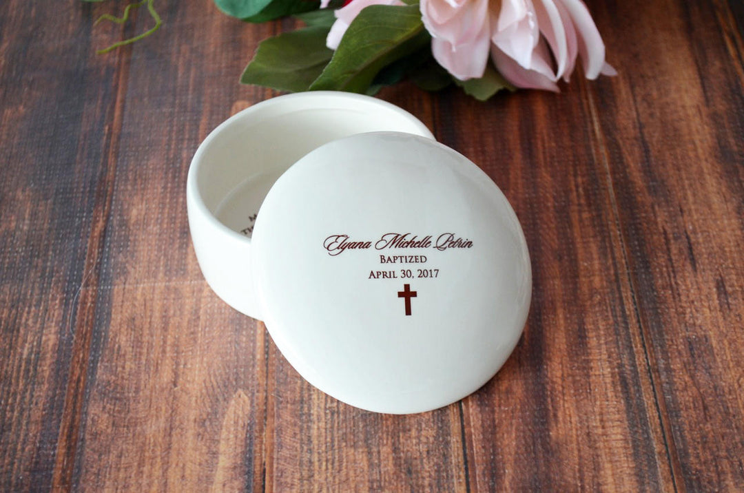 Keepsake Box with Irish Blessing, Name & Date - Script Font - Round