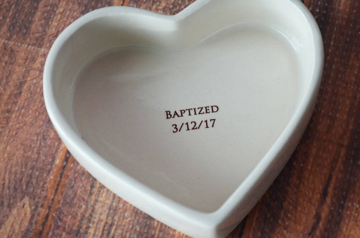Custom Baptism Gift, First Communion Gift or Confirmation Gift - Heart Keepsake Box