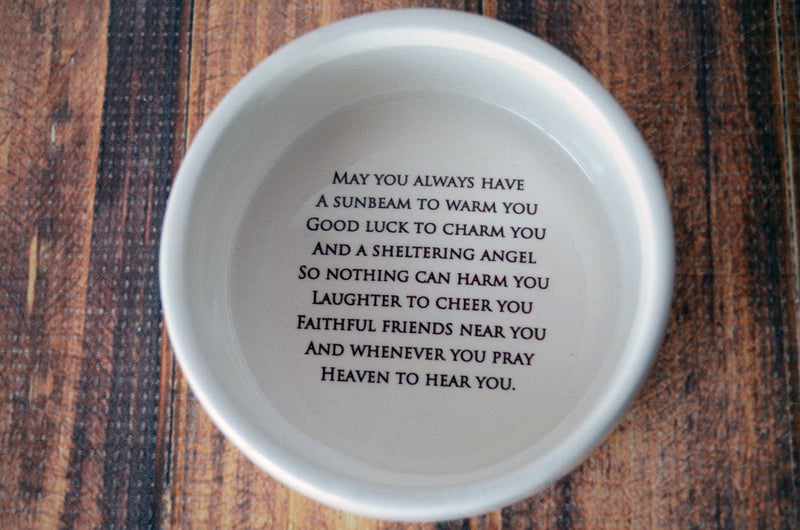 Baptism Gift or First Communion Gift - READY TO SHIP - With Irish Blessing - Round Keepsake Box