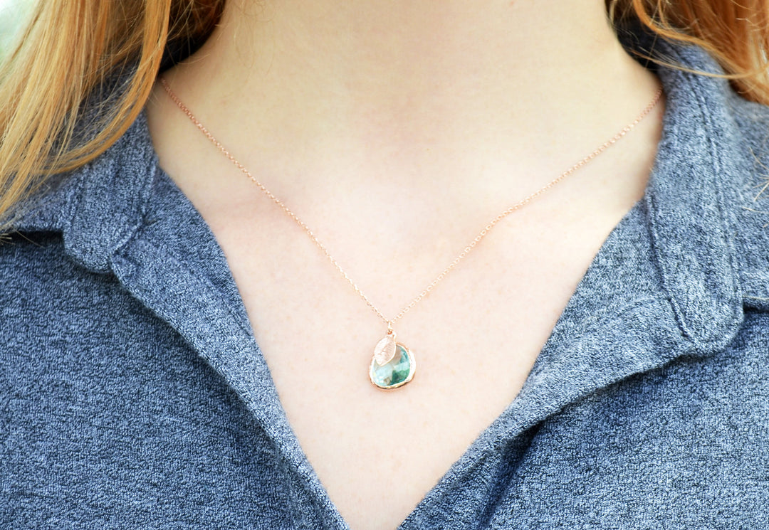 model with aquamarine necklace
