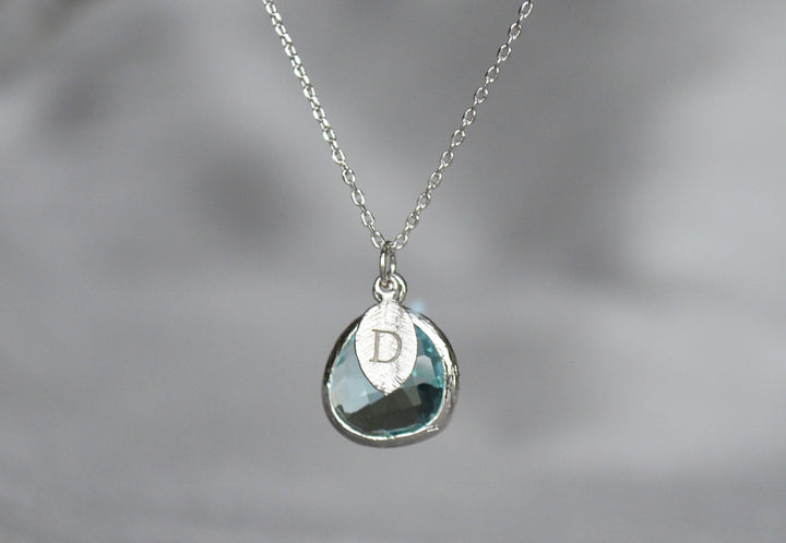aquamarine necklace with silver chain