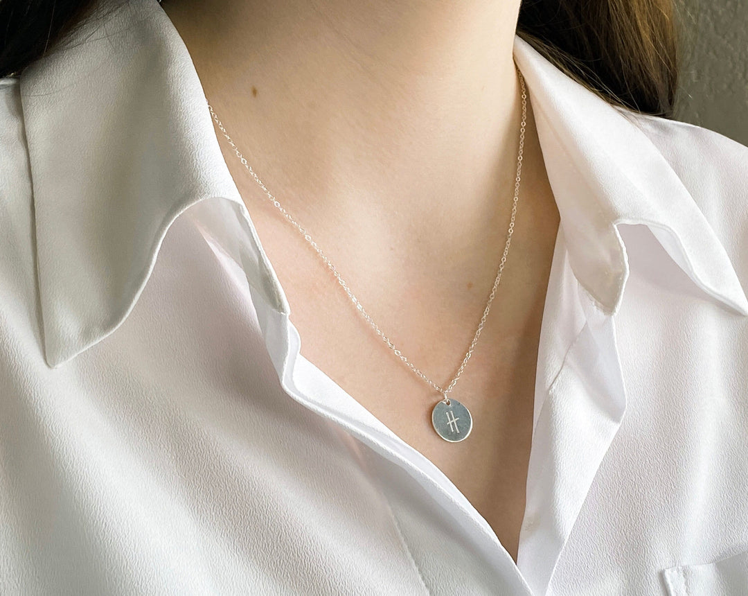 Personalized Letter Necklace, Initial Necklace - 13mm Pendant Size
