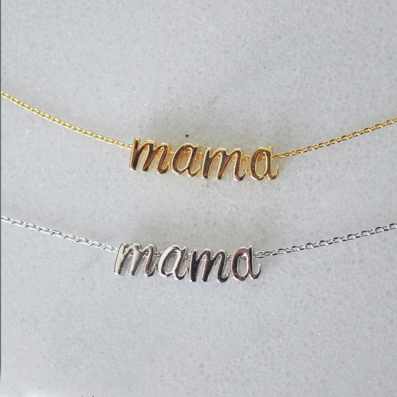 Mama Necklace, Personalized Initial Necklace, Personalized Gifts for Mom, Script Letter Necklace, Minimalist, Mother&