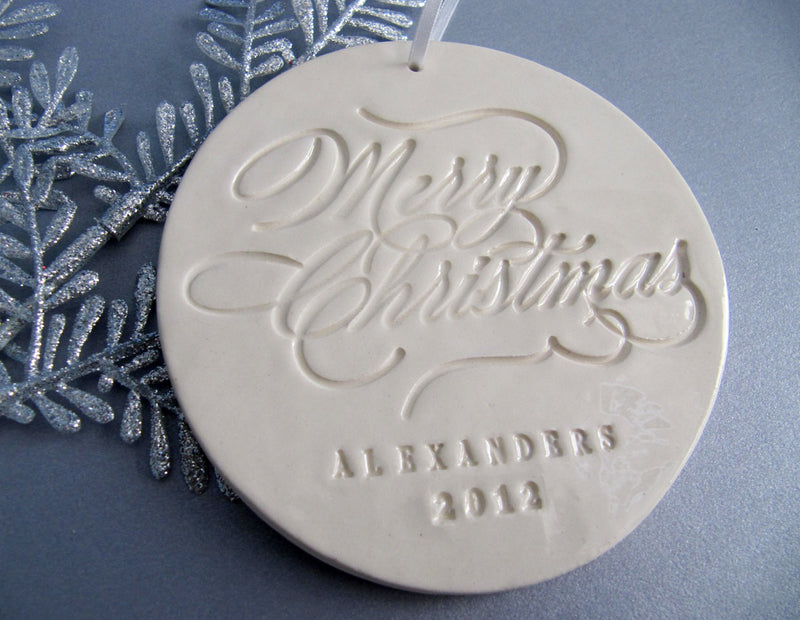 Large Personalized Christmas Ornament - Merry Christmas