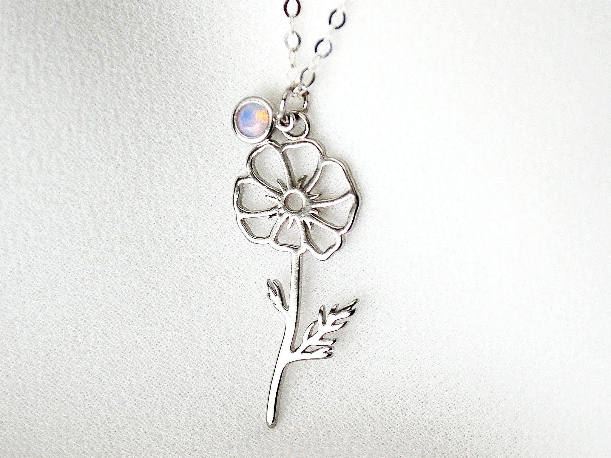 May Birth Flower Necklace, Lilly of the Valley Birth Flower Necklace, –  Susabella