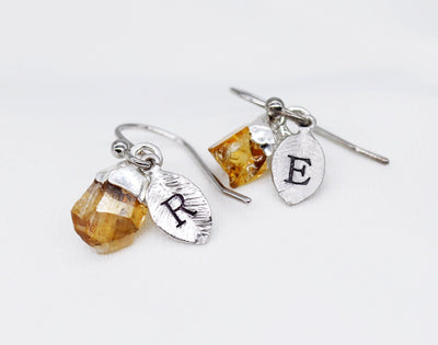 Raw Citrine Earrings, November Birthstone Earrings, Boho earrings, November Birthday Gift, Natural Citrine Jewelry Set
