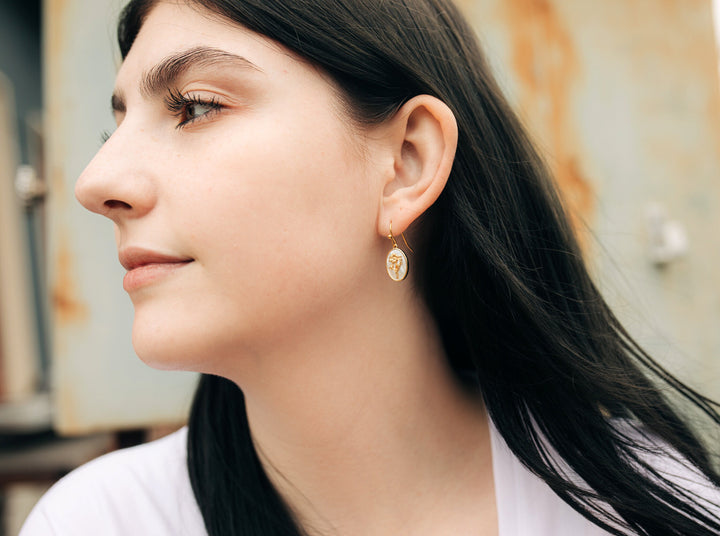Pearl Birth Flower Earrings, Birth Month Birthday Earrings