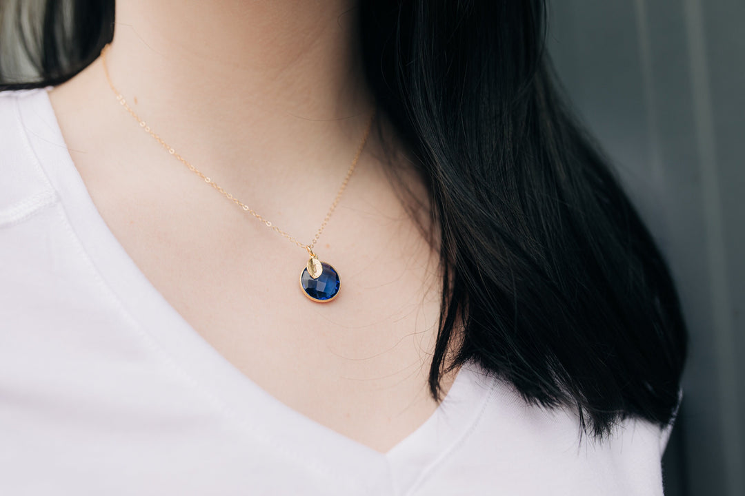 Personalized Carnelian Necklace, Round July Birthstone Necklace, 18K Gold Filled