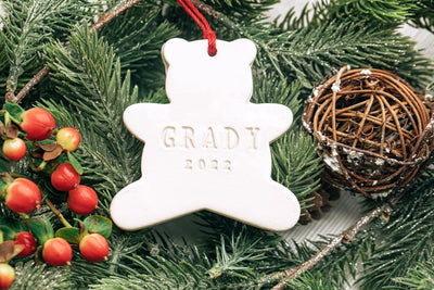 Teddy Bear Christmas Ornament with Name
