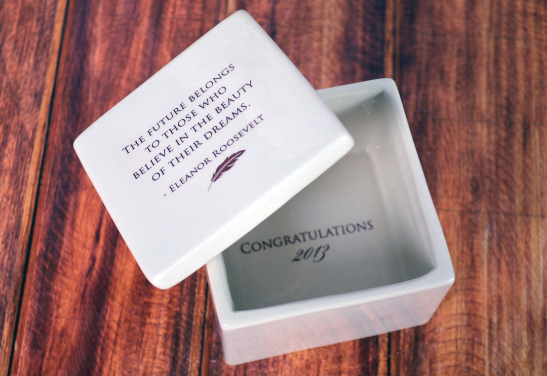 Graduation Gift, College Graduation Gift, High school Graduation Gift, 2025 Graduation Present - READY TO SHIP - Ceramic keepsake box