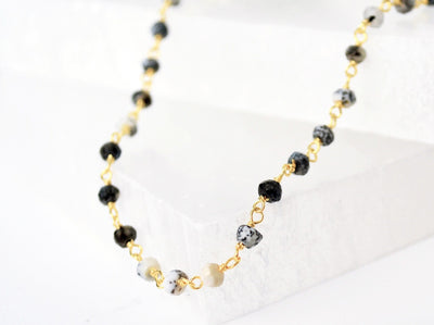 Dainty Dendrite Opal Beaded Choker Necklace or Bracelet
