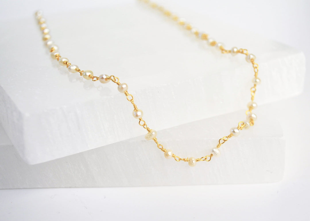 Delicate Fresh Water Pearl Beaded Choker Necklace or Bracelet