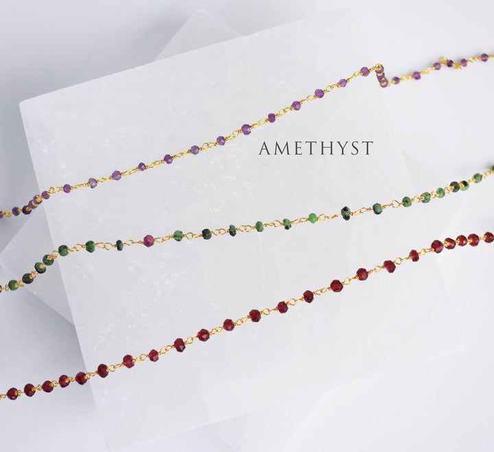 Purple Amethyst Beaded Choker Necklace or Bracelet