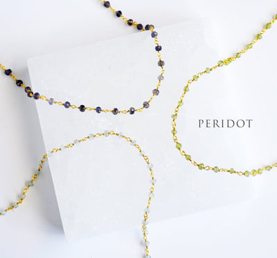 Peridot Necklace Beaded Choker Necklace or Bracelet