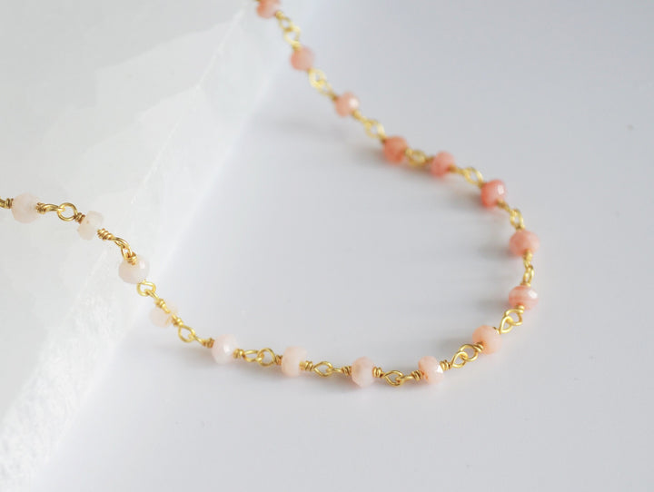 Pink Opal Beaded Choker Necklace or Bracelet
