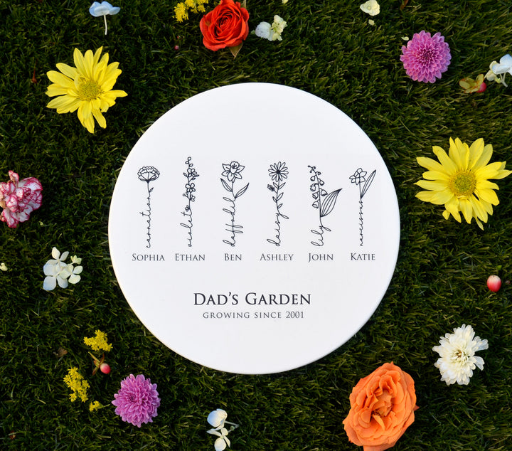 Father's Day Gift, Dad's Garden, Personalized 7" Garden Tile