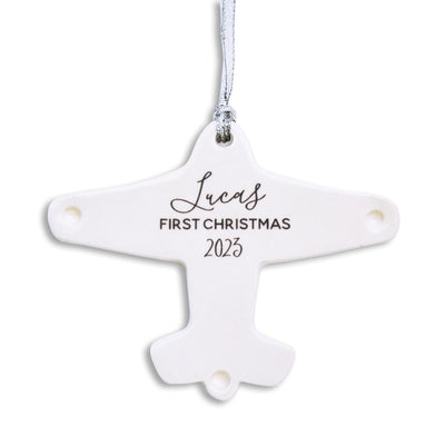 Airplane Ornament,  Personalized Baby's First Christmas 2024
