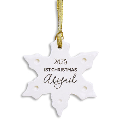 Snowflake Ornament,  Personalized Baby's First Christmas 2024