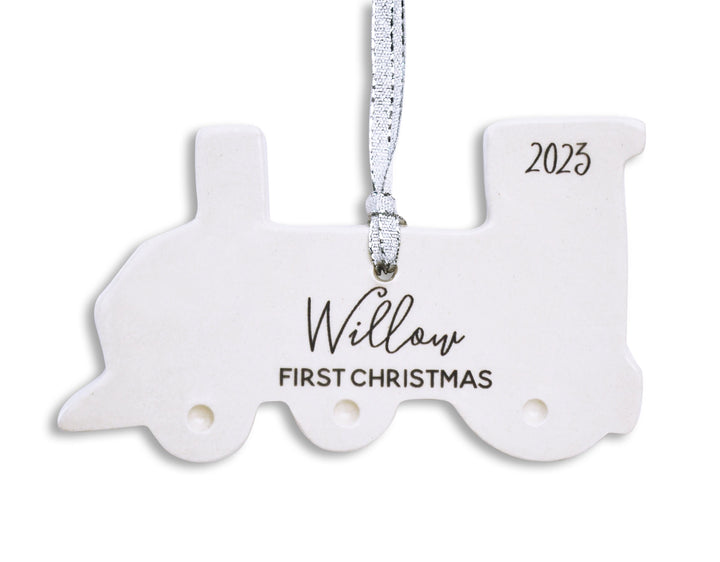 Train Ornament, Personalized Baby's First Christmas 2025