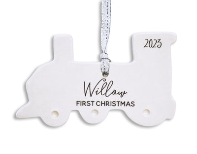 Train Ornament, Personalized Baby's First Christmas 2024