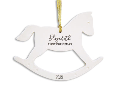 Rocking Horse Ornament, Personalized Baby's First Christmas 2024