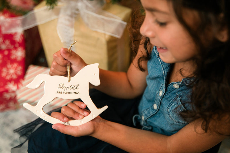 Rocking Horse Ornament, Personalized Baby&