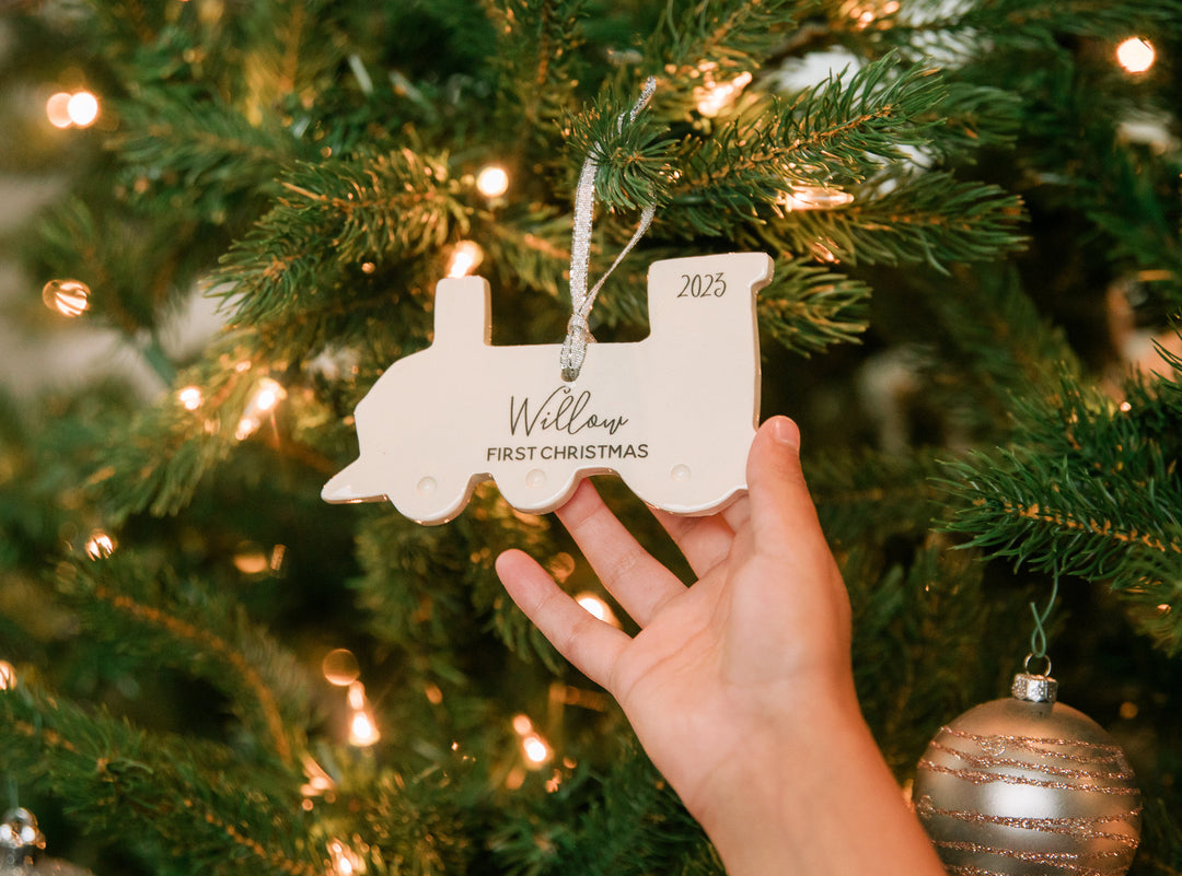 Train Ornament, Personalized Baby's First Christmas 2025