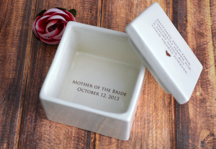 Unique Mother's Day Gift, Mother of the Bride or Mother of the Groom Gift - Deep Square Keepsake Box