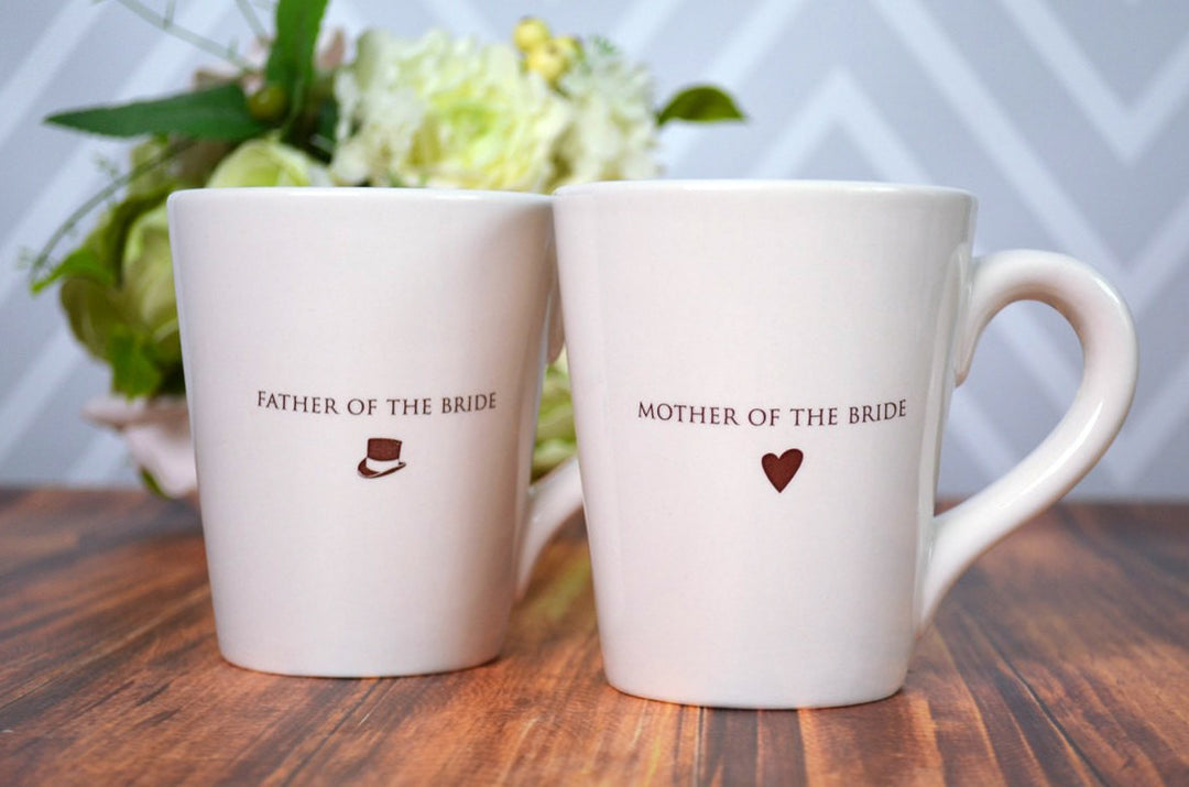 Mother of the Bride or Groom Gift, Father of the Bride or Groom Gift, Parent Wedding Gift - Individual or Set of Coffee Mugs