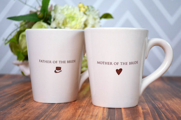 Mother of the Bride or Groom Gift, Father of the Bride or Groom Gift, Parent Wedding Gift - Individual or Set of Coffee Mugs