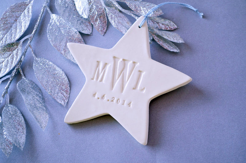 Monogramed Star First Christmas Ornament - 2023