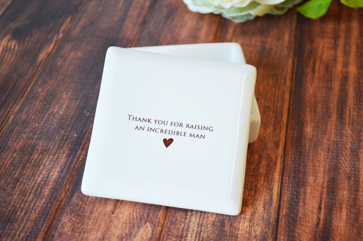 Personalized Mother of the Groom Gift - Square Keepsake Box - Thank You for Raising an Incredible Man