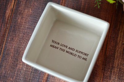 Father's of the Bride Gift - ADD CUSTOM TEXT - Deep Square Keepsake Box - A Father is a Daughter's First Love